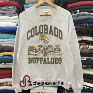 Vintage Colorado Buffaloes Looney Tunes Football Sweatshirt, CU Buffs Shirt Tee